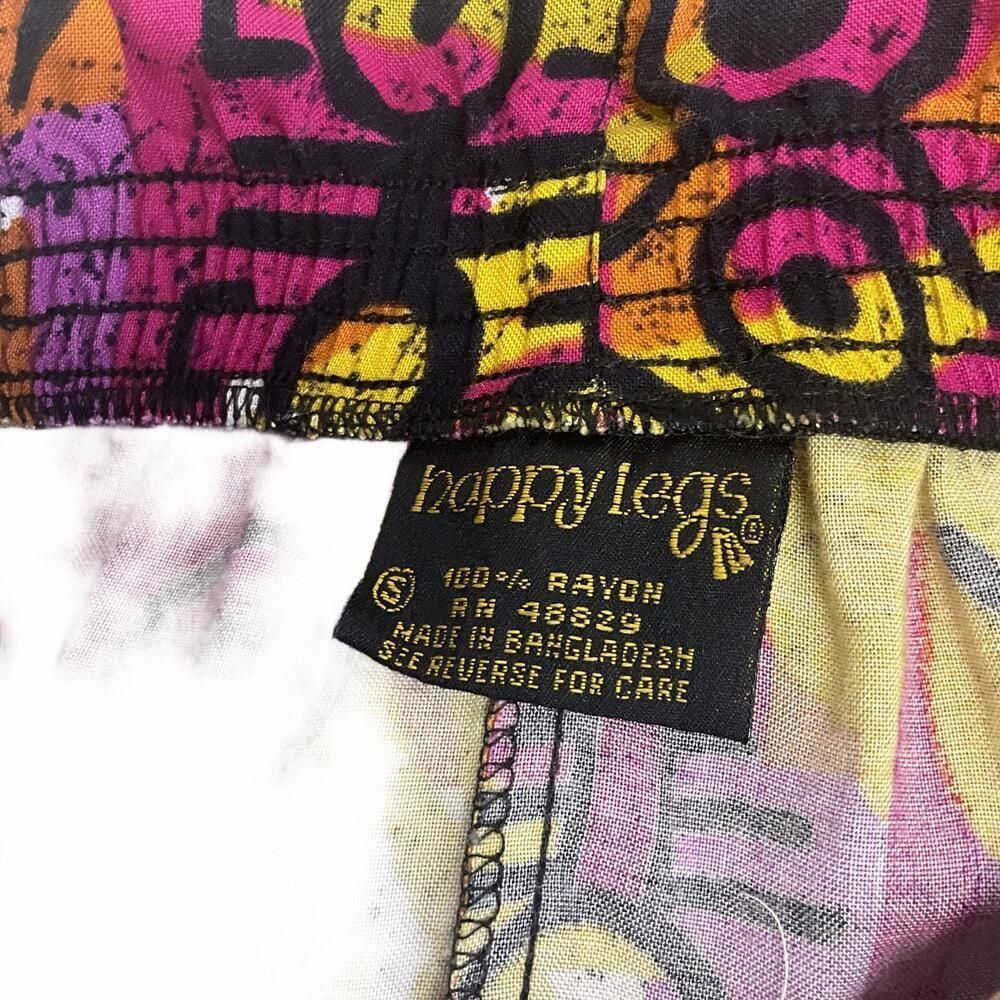 Vintage 90s Happy Legs Women's Small Multicolored Retro Psychedelic Pants - Picture 7 of 9